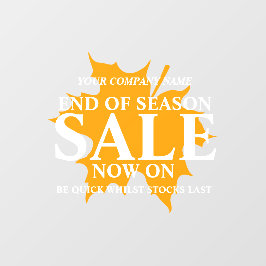 小売店ショップのビジネス終了のシーズン秋リーフ ウィンドウサイン