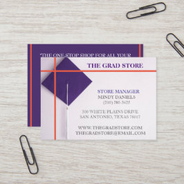 小売店用オレンジ&パープル卒業キャップ 名刺