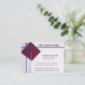 小売店用ブルー&ワインカラー卒業キャップ 名刺 (スタンド正面)