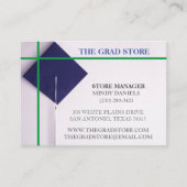 小売業海軍およびグリーン卒業キャップ 名刺 (正面)