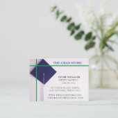 小売業海軍およびグリーン卒業キャップ 名刺 (スタンド正面)