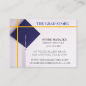 小売業者の海軍と黄色のカラー卒業キャップ 名刺 (正面)