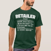 小売業者名詞定義ビジネス所有者クール Tシャツ (正面)