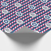 小売業 4th of July ストライプ ロゴ テキスト ラッピングペーパー (角)