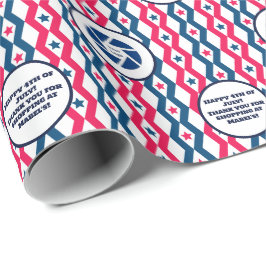 小売業 4th of July ダイヤモンド ロゴ テキスト ラッピングペーパー