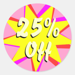 小売販売ステッカーの25%オフ ラウンドシール