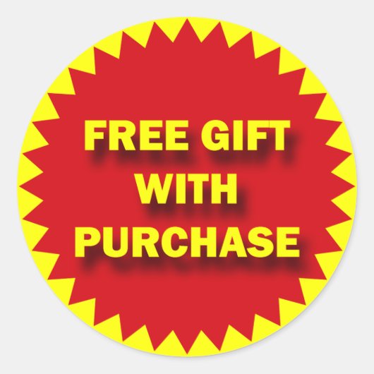 小売販売バッジ – 購入付き無料ギフト ラウンドシール (正面)