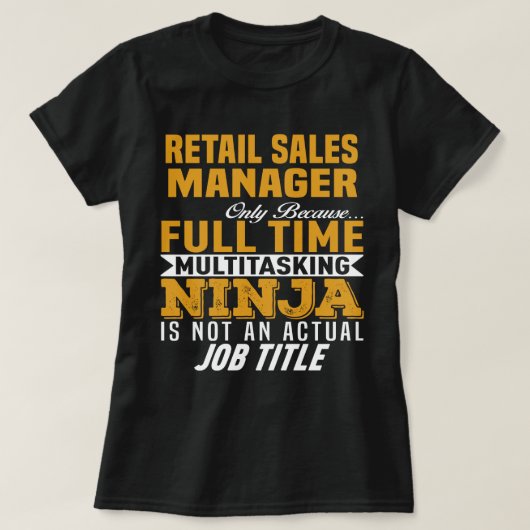 小売販売管理者 Tシャツ (デザイン正面)