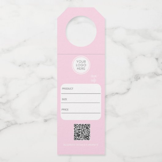 小売 ロゴ ボトル ハンガー タグ (正面)