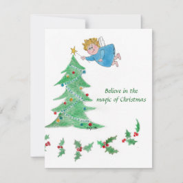 小天使がクリスマスの魔法をもたらす シーズンカード