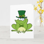 小妖精のカエルの挨拶状 カード (黄色い花)