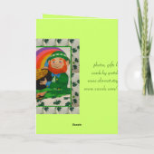 小妖精のシャムロックの幸せなセントパトリックの日カード カード (裏面)