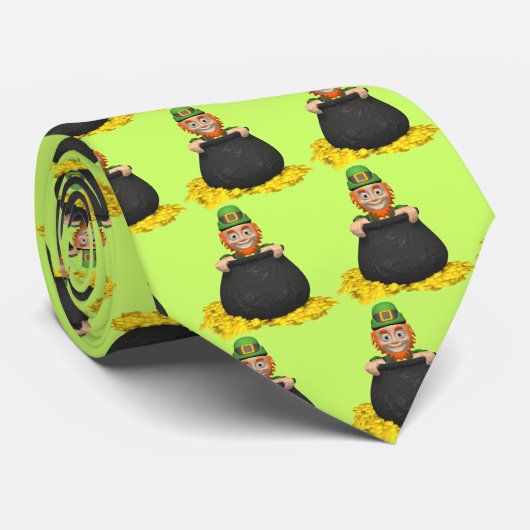 小妖精のタイ金の壷 ネクタイ (ロール)