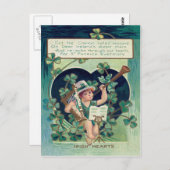 小妖精のハープのシャムロックの角 ポストカード (正面/裏面)