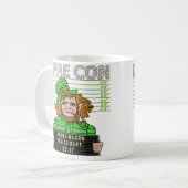 小妖精のLepreconのおもしろいな顔写真v1 コーヒーマグカップ (正面左)