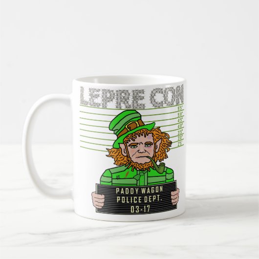 小妖精のLepreconのおもしろいな顔写真v1 コーヒーマグカップ (左)