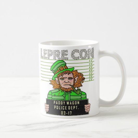 小妖精のLepreconのおもしろいな顔写真v1 コーヒーマグカップ (右)