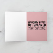 小妖精や小人いけなガールおもしろいクリスマスカード カード (内部)