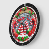 小妖精や小人いけなシェナニガン" – クリスマスよくはしゃぐウォール ラージ壁時計 (傾斜)
