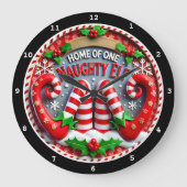 小妖精や小人いけなシェナニガン" – クリスマスよくはしゃぐウォール ラージ壁時計 (正面)
