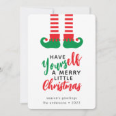 小妖精や小人おもしろいメリークリスマス シーズンカード (正面)