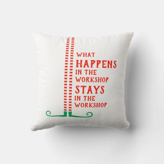 小妖精や小人おもしろい脚の靴ワークショップで何が起こるか クッション (裏面)