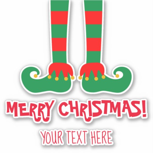 小妖精や小人おもしろい足カスタムクリスマスキスカットビニル シール (正面)