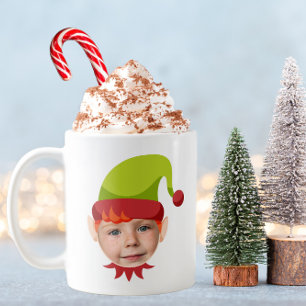 小妖精や小人おもしろい顔クリスマスマグ コーヒーマグカップ