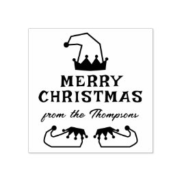 小妖精や小人お洒落ハット&シューズメリークリスマスfrom ラバースタンプ