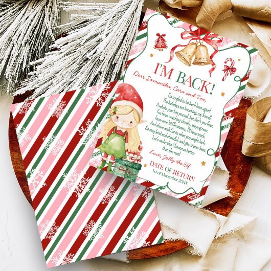 小妖精や小人からの手紙クリスマスガールレターカード 招待状
