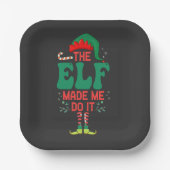 小妖精や小人がクリスマスおもしろい小妖精や小人プレゼント ペーパープレート (正面)