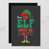 小妖精や小人がクリスマスおもしろい小妖精や小人プレゼント 招待状 (正面/裏面)