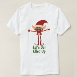 小妖精や小人がクリスマス写真額縁頭を持ち上げる Tシャツ