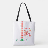 小妖精や小人が可愛い脚の靴おもしろいをストライプのする トートバッグ (裏面)