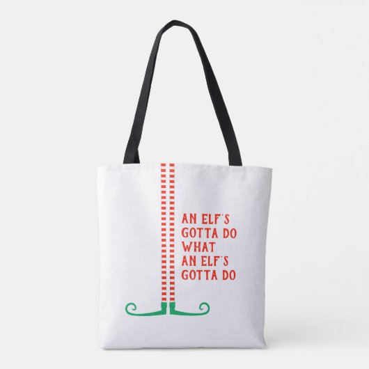 小妖精や小人が可愛い脚の靴おもしろいをストライプのする トートバッグ (裏面)