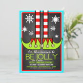 小妖精や小人すてきクリスマスカクテルパーティの招待状 招待状 (スタンド正面)