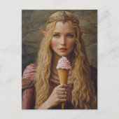 小妖精や小人とアイスクリームコーン ポストカード (正面)