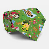 小妖精や小人とクリスマスアイコンのパターンの相棒 ネクタイ (ロール)