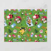小妖精や小人とクリスマスアイコンのパターンの相棒 ポストカード (正面)