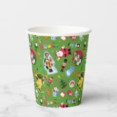 小妖精や小人とクリスマスアイコンのパターンの相棒 紙コップ (裏面)