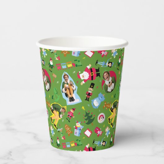 小妖精や小人とクリスマスアイコンのパターンの相棒 紙コップ (裏面)