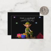 小妖精や小人とクリスマスプレゼント ノートカード (正面/裏面インサイチュ)