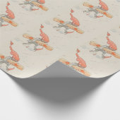 小妖精や小人とクリスマスプレゼント、古いイラストレーション ラッピングペーパー (角)