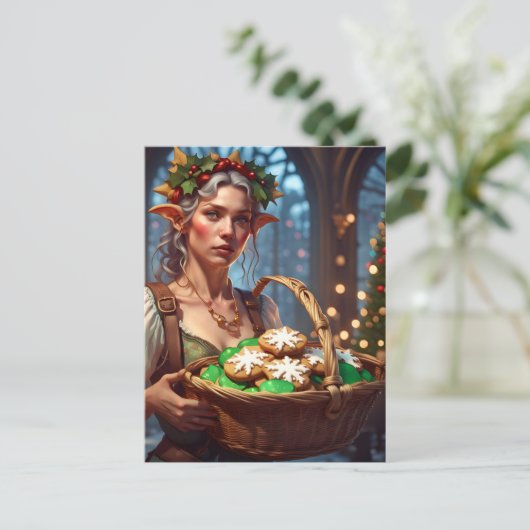 小妖精や小人とクリスマス料理 シーズンポストカード (スタンド正面)