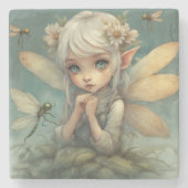 小妖精や小人とトンボ2 ストーンコースター (正面)