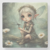 小妖精や小人とトンボ5 ストーンコースター (正面)