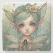 小妖精や小人とトンボ6 ストーンコースター (正面)