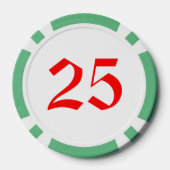 小妖精や小人とレッドボックスグリーン25ストライプのトランプのポーカーチップ ポーカーチップ (裏面)