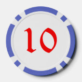 小妖精や小人とレッドボックスブルー10ストライプのトランプのポーカーチップ ポーカーチップ (裏面)