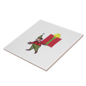 小妖精や小人とレッドボックス白の大きなセラミックタイル タイル (側面)